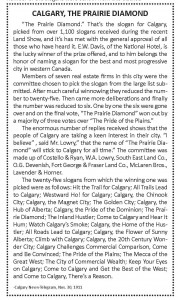 CALGARY, The Prairie Diamond