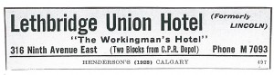 Lethbridge Union Hotel