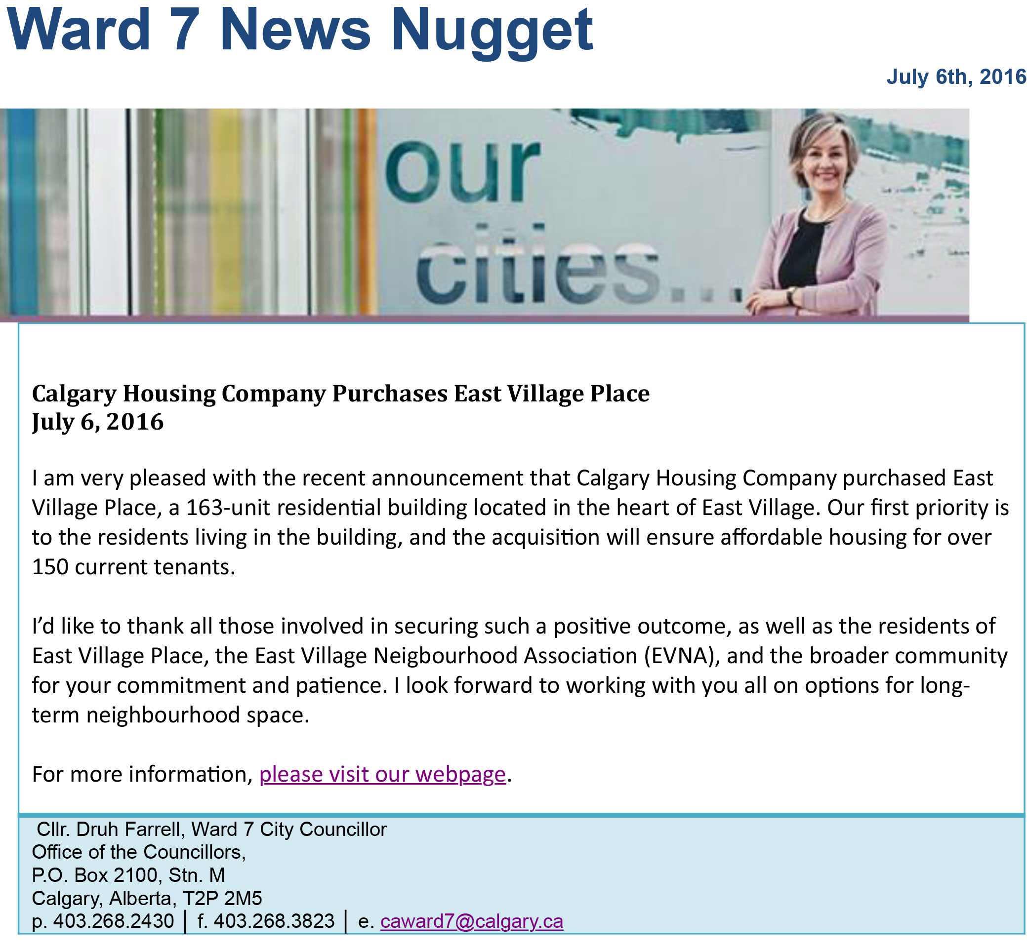 Calgary Housing Acquires East Village